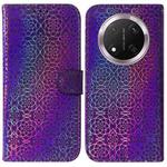 For Honor X9c Colorful Magnetic Buckle Leather Phone Case(Purple)