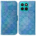 For Honor X8c 4G Colorful Magnetic Buckle Leather Phone Case(Blue)