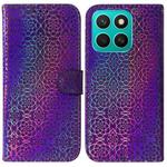 For Honor X8c 4G Colorful Magnetic Buckle Leather Phone Case(Purple)