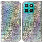 For Honor X8c 4G Colorful Magnetic Buckle Leather Phone Case(Silver)