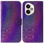 For Honor 400 Global 156.5mm Colorful Magnetic Buckle Leather Phone Case(Purple)