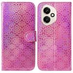 For Honor 400 Global 156.5mm Colorful Magnetic Buckle Leather Phone Case(Pink)