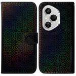For Honor 400 Pro Global 160.8mm Colorful Magnetic Buckle Leather Phone Case(Black)