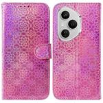 For Honor 400 Pro Global 160.8mm Colorful Magnetic Buckle Leather Phone Case(Pink)