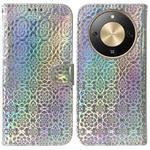For Honor X70 5G Colorful Magnetic Buckle Leather Phone Case(Silver)