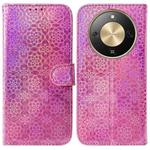 For Honor X70 5G Colorful Magnetic Buckle Leather Phone Case(Pink)