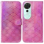 For Honor Play 70 Plus Colorful Magnetic Buckle Leather Phone Case(Pink)