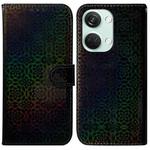 For OnePlus Nord 3 Colorful Magnetic Buckle Leather Phone Case(Black)