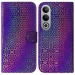 For OnePlus Nord CE4 5G Colorful Magnetic Buckle Leather Phone Case(Purple)