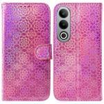 For OnePlus Nord CE4 5G Colorful Magnetic Buckle Leather Phone Case(Pink)