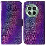 For OnePlus Ace 3 Pro Colorful Magnetic Buckle Leather Phone Case(Purple)