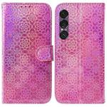 For Sony Xperia 1 VII Colorful Magnetic Buckle Leather Phone Case(Pink)