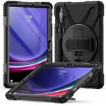 For Galaxy Tab S10 FE / S9 FE / S9 / S8 / S7 Rotary Handle Grab TPU + PC Tablet Case(Black)