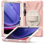 For Samsung Galaxy Tab S9 / S8 / S7 Rotary Handle Grab TPU + PC Tablet Case(Pink)