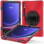 For Samsung Galaxy Tab S9+ / S8+ Rotary Handle Grab TPU + PC Tablet Case(Red)