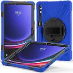 For Samsung Galaxy Tab S9+ / S8+ Rotatable Kickstand Grip Heavy Duty Hard Rugged Tablet Case(Blue)