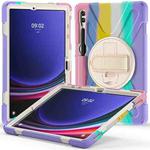 For Samsung Galaxy Tab S9+ / S8+ Rotary Handle Grab TPU + PC Tablet Case(Colorful Pink)
