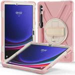 For Samsung Galaxy Tab S9+ / S8+ Rotary Handle Grab TPU + PC Tablet Case(Pink)
