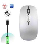 HXSJ M103 1600DPI Dual Mode 2.4GHz + Bluetooth 5.1 Wireless Rechargeable Mouse(Silver)