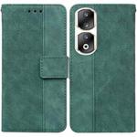 For Honor 90 Pro Geometric Embossed Leather Phone Case(Green)