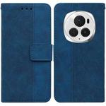 For Honor Magic6 Pro Geometric Embossed Leather Phone Case(Blue)