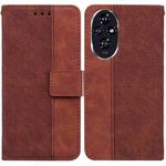 For Honor 200 Geometric Embossed Leather Phone Case(Brown)
