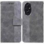 For Honor 200 Geometric Embossed Leather Phone Case(Grey)