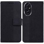 For Honor 200 Geometric Embossed Leather Phone Case(Black)