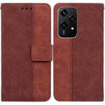 For Honor 200 Lite Global Geometric Embossed Leather Phone Case(Brown)