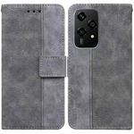 For Honor 200 Lite Global Geometric Embossed Leather Phone Case(Grey)