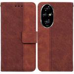 For Honor 200 Pro Geometric Embossed Leather Phone Case(Brown)