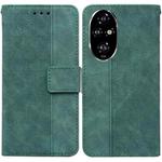 For Honor 200 Pro Geometric Embossed Leather Phone Case(Green)