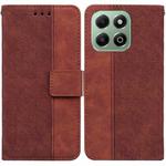 For Honor X6b Geometric Embossed Leather Phone Case(Brown)