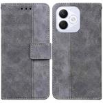 For Honor X60i Geometric Embossed Leather Phone Case(Grey)