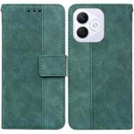 For Honor X60i Geometric Embossed Leather Phone Case(Green)