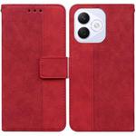 For Honor X60i Geometric Embossed Leather Phone Case(Red)