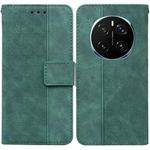 For Honor Magic7 Pro Geometric Embossed Leather Phone Case(Green)