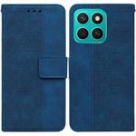 For Honor X8c 4G Geometric Embossed Leather Phone Case(Blue)