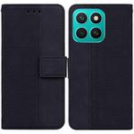 For Honor X8c 4G Geometric Embossed Leather Phone Case(Black)