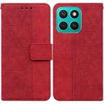 For Honor X8c 4G Geometric Embossed Leather Phone Case(Red)
