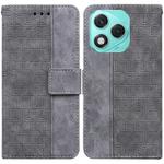 For Honor 400 Lite Geometric Embossed Leather Phone Case(Grey)