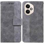 For Honor 400 Global 156.5mm Geometric Embossed Leather Phone Case(Grey)