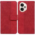 For Honor 400 Global 156.5mm Geometric Embossed Leather Phone Case(Red)