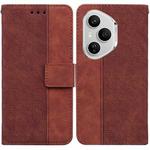 For Honor 400 Pro Global 160.8mm Geometric Embossed Leather Phone Case(Brown)