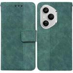 For Honor 400 Pro Global 160.8mm Geometric Embossed Leather Phone Case(Green)