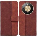 For Honor X70 5G Geometric Embossed Leather Phone Case(Brown)
