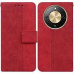 For Honor X70 5G Geometric Embossed Leather Phone Case(Red)