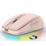 HXSJ M303 2400DPI Dual Mode 2.4GHz + Bluetooth 5.1 Wireless Mouse(Pink)
