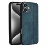 For iPhone 16 Plus AZNS 3D Embossed Skin Feel Phone Case(Dark Green)