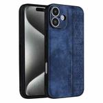 For iPhone 16 Plus AZNS 3D Embossed Skin Feel Phone Case(Sapphire Blue)